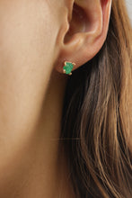 Cargar imagen en el visor de la galería, Aretes Esmeralda en bruto mini
